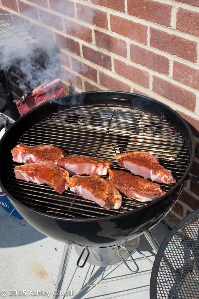 Spice Rubbed Smoked Country Style Ribs with Farm Fresh Veggie Sauté