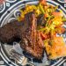 Spice Rubbed Smoked Country Style Ribs with Farm Fresh Veggie Sauté