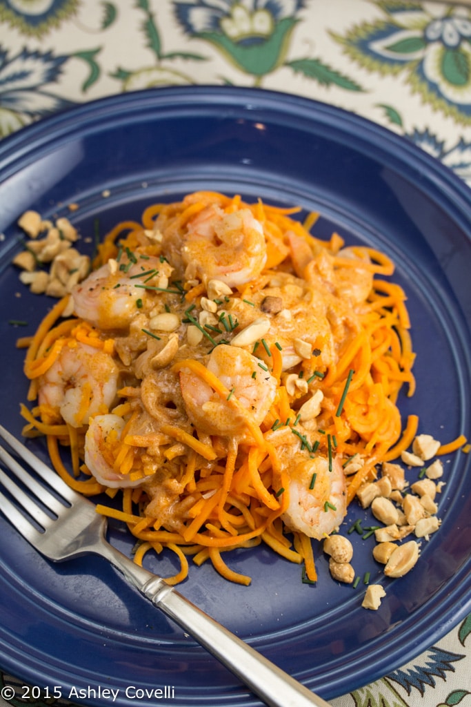 Shrimp with Coconut Curry Sweet Potato Noodles