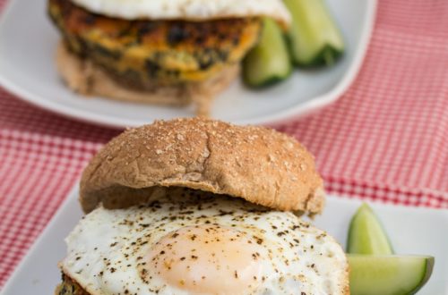 Roasted Sweet Potato + Kale Burgers