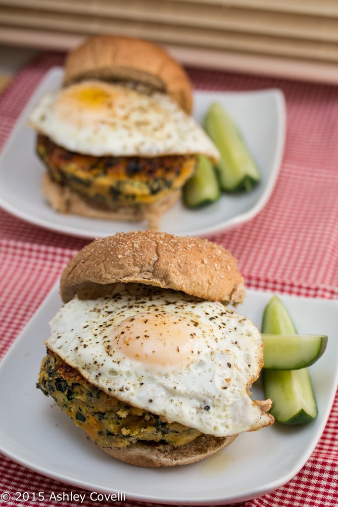 Roasted Sweet Potato + Kale Burgers