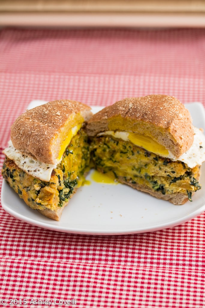 Roasted Sweet Potato + Kale Burgers