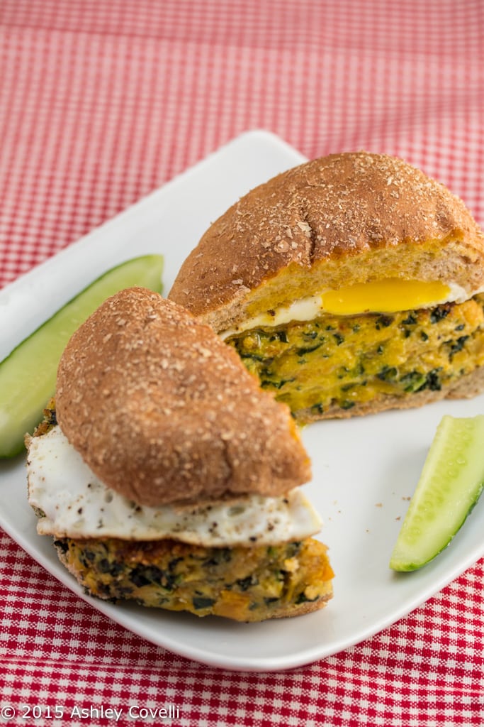 Roasted Sweet Potato + Kale Burgers