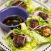 Pork Meatballs in Butter Lettuce Cups with Soy Dipping Sauce & Sticky Rice