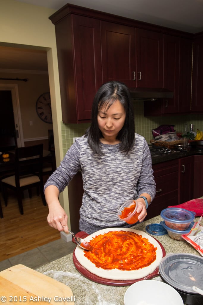 Nancy Making Pizza