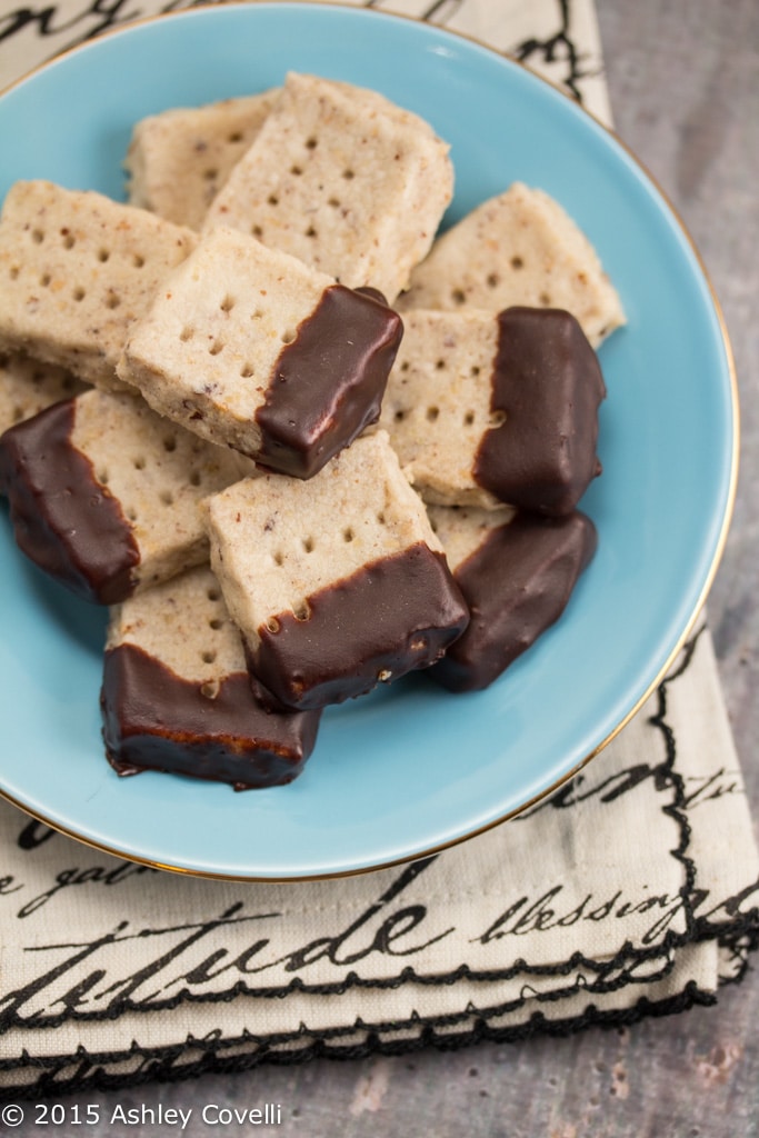 Dark Chocolate Dipped Pecan Sandies