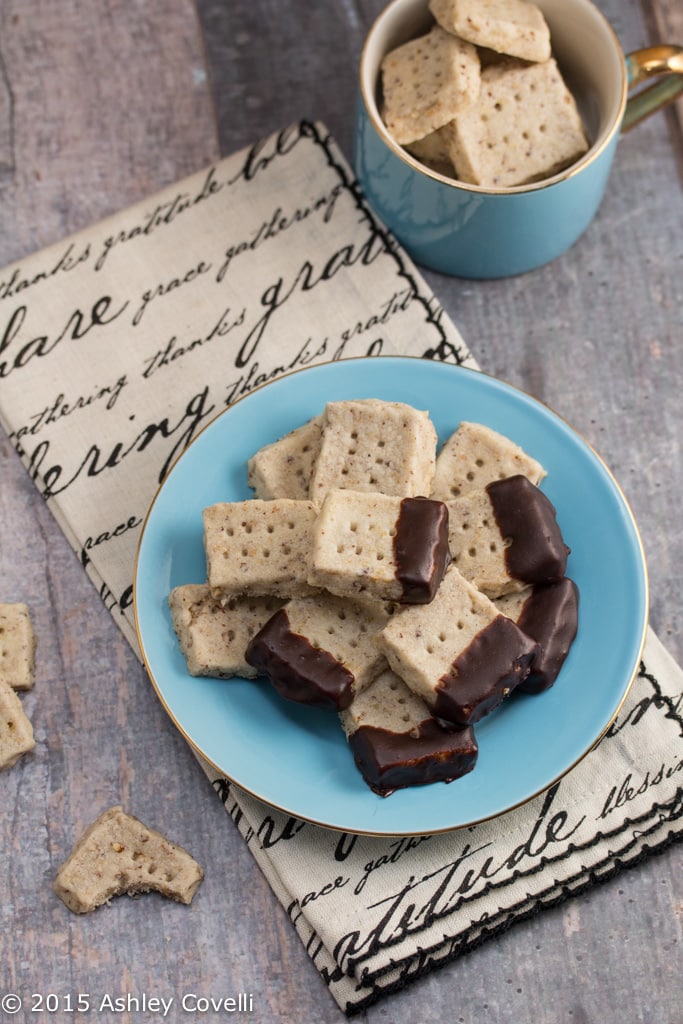 Dark Chocolate Dipped Pecan Sandies