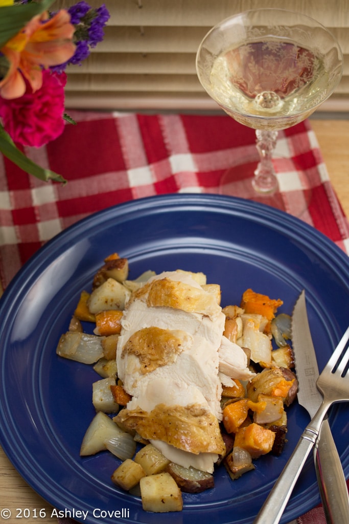 Roast Chicken with Dijon Root Vegetables