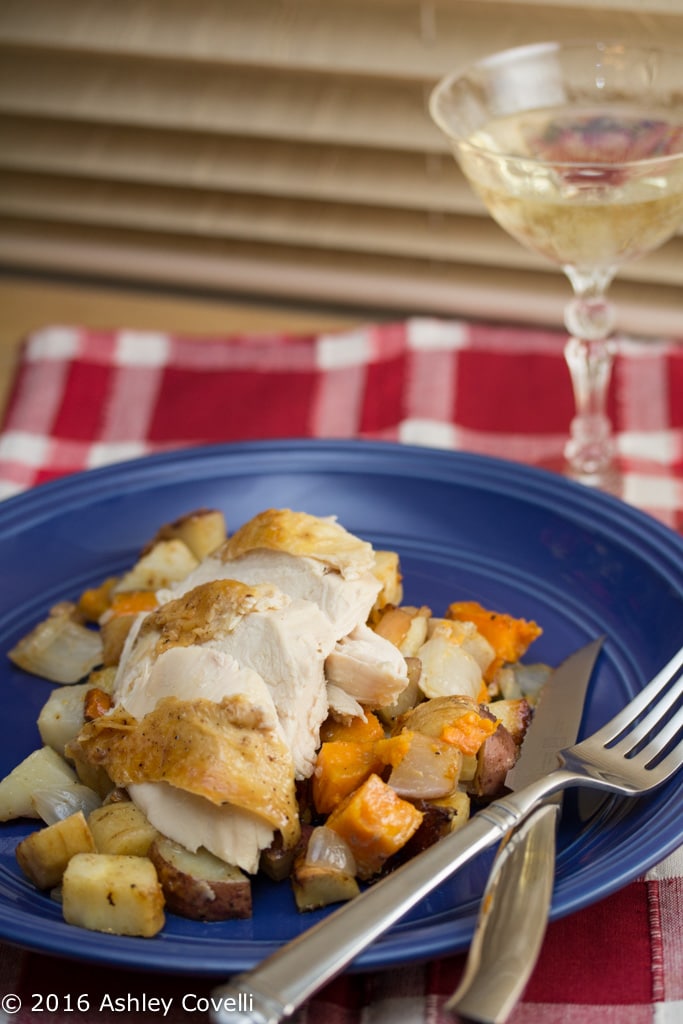 Roast Chicken with Dijon Root Vegetables