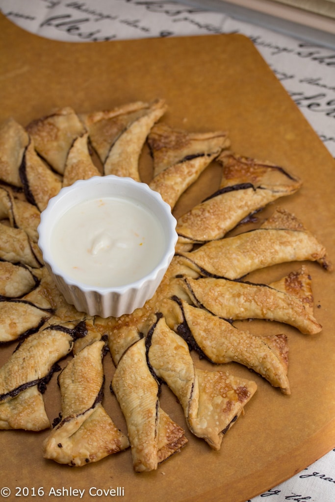 Dark Chocolate Pinwheel with Creamsicle Yogurt Dip