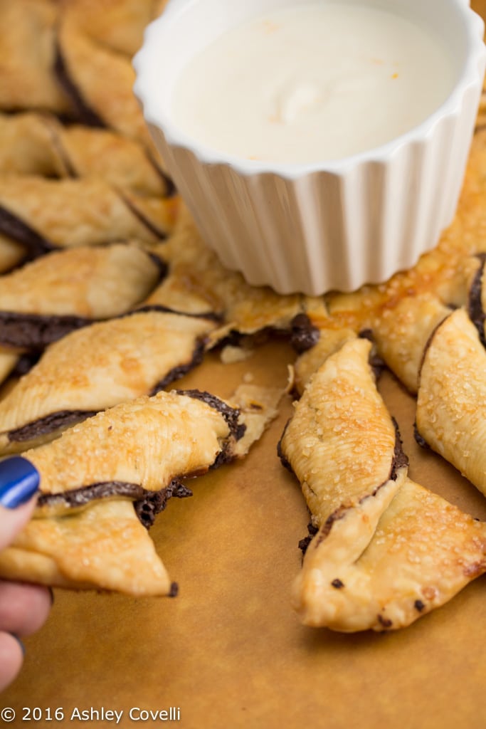 Dark Chocolate Pinwheel with Creamsicle Yogurt Dip