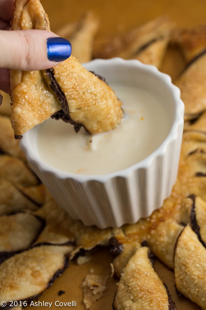 Dark Chocolate Pinwheel with Creamsicle Yogurt Dip