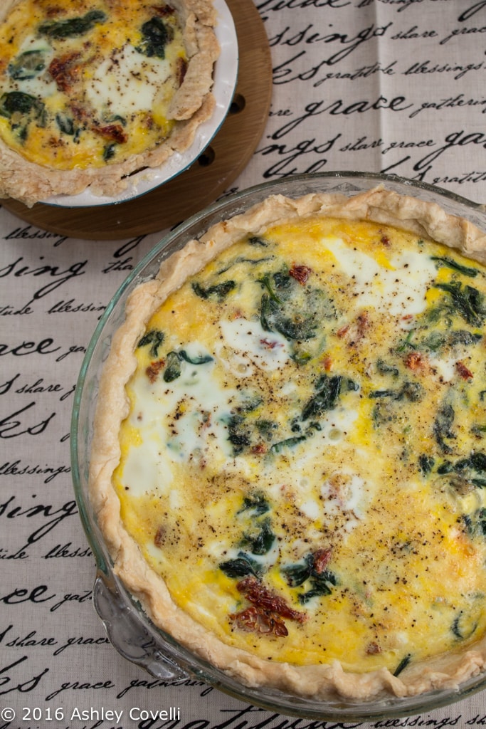 Mediterranean Quiche Duo with Cucumber-Chickpea Salad