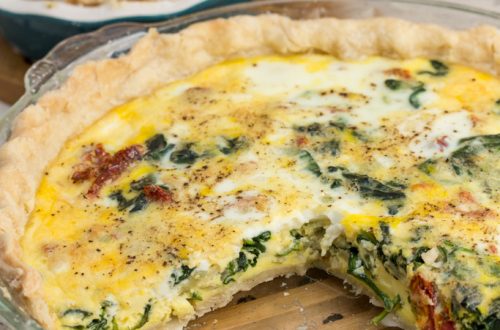 Mediterranean Quiche Duo with Cucumber-Chickpea Salad