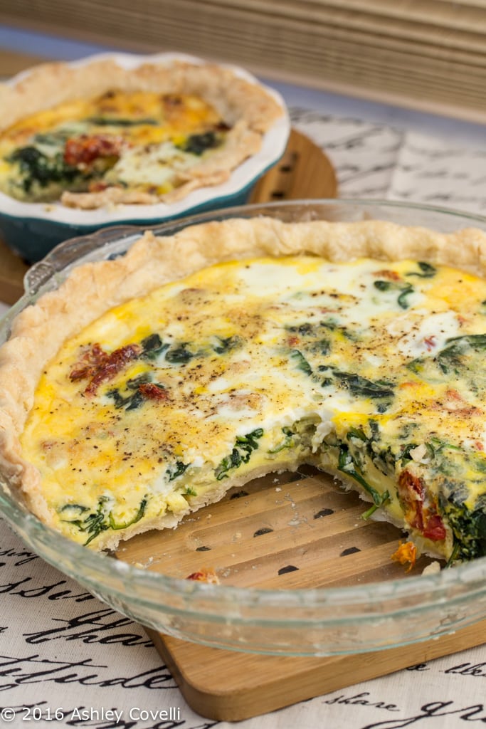 Mediterranean Quiche Duo with Cucumber-Chickpea Salad