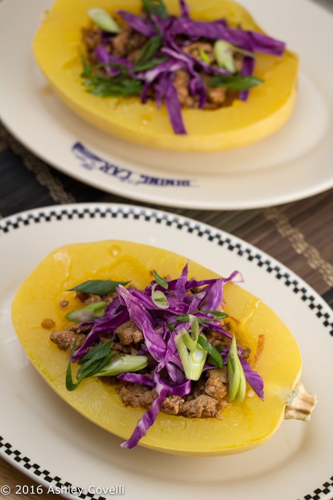 Sweet & Spicy Asian Pork-Stuffed Spaghetti Squash