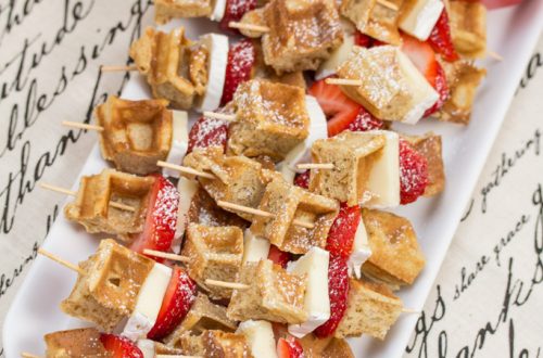 Brie Waffle Bites: Bring your brunch game to the next level with these easy yet elegant bites! #ad