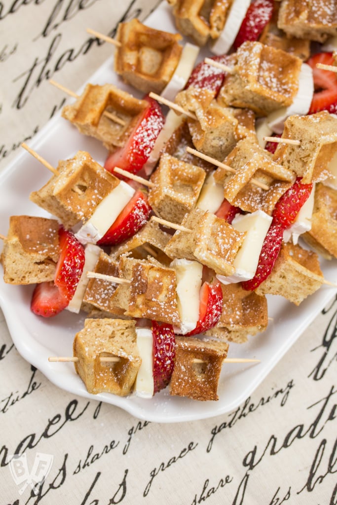 Brie Waffle Bites: Bring your brunch game to the next level with these easy yet elegant bites! #ad