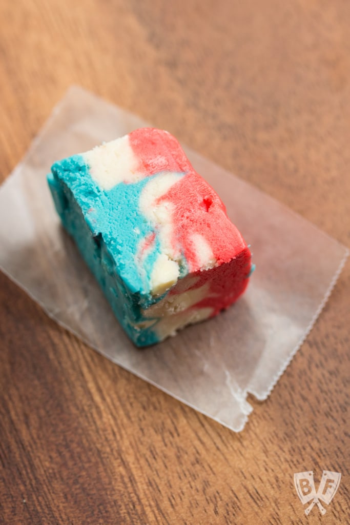 4th of July Tie Dyed Fudge: A festive red, white and blue treat!