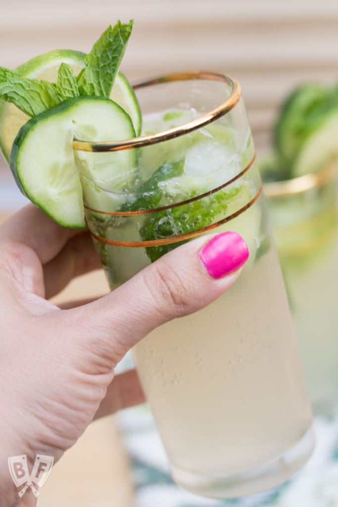 Cucumber Gin Elderflower Smash: Beat the heat with this cool, refreshing summer cocktail + mocktail variation!