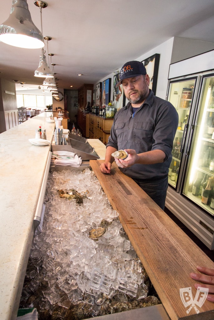 This installment of #BigFlavorsFromARestaurantKitchen features a favorite upscale coastal restaurant + raw bar in Bethany Beach, Delaware + Q&A with Chef Douglas Ruley, who shares his tips for successful seafood dishes.