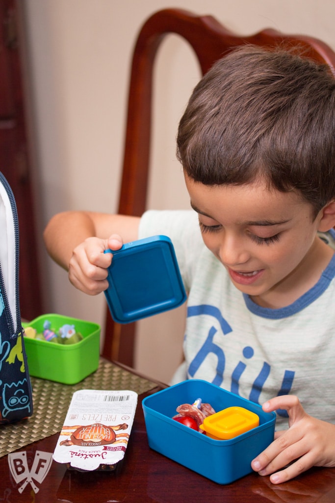 Back to School Lunch Kabobs: Food on a stick is always more fun, especially when paired with yogurt & nut butter. Plus a review of PackIt freezable lunch boxes. #StonyfieldBlogger