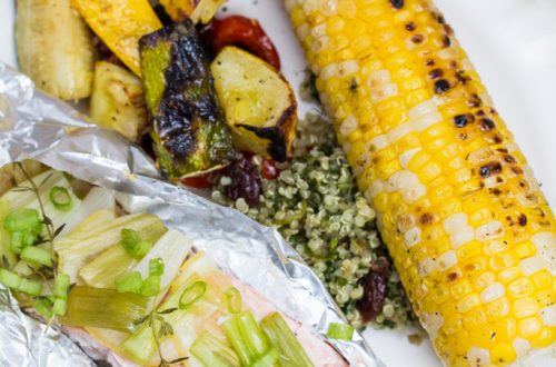 Grilled Salmon Foil Packets with Lemon-Thyme Butter: The butter melts down into the fish creating a delicious, herb-infused sauce while it cooks away on the grill.
