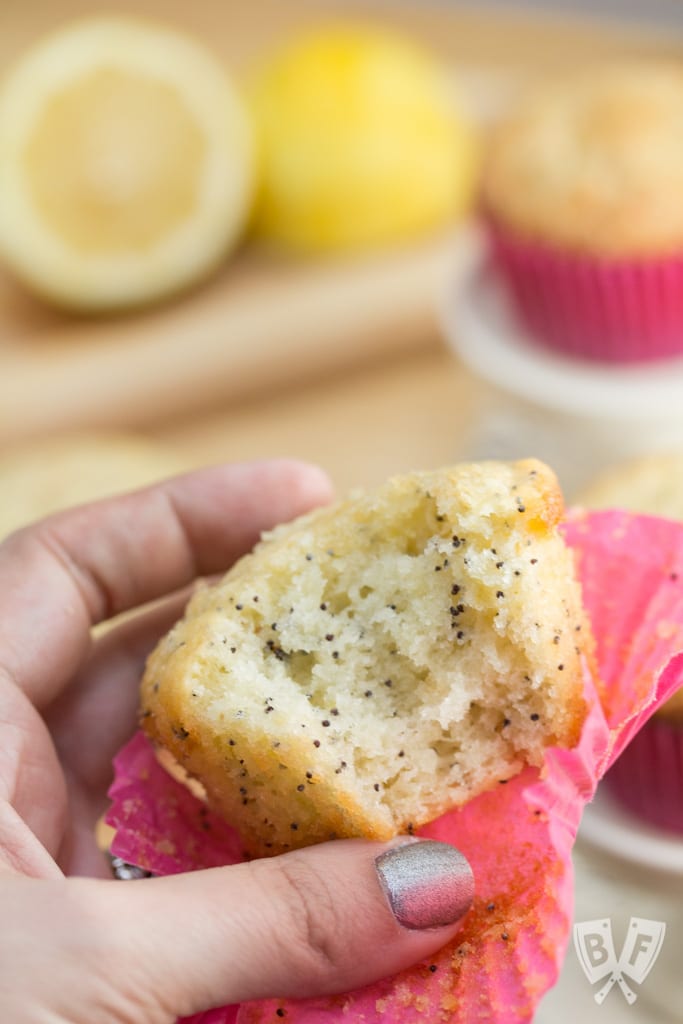 Lemon Poppy Seed Muffins: Bright, tender muffins infused with a hint of almond and a crackly sugar topping.