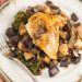 Seared Chicken with Sautéed Purple Potatoes, Kale & Apple: A simple, rich pan sauce is the perfect finish for this comfort food dinner.