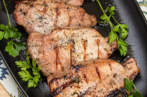 Coffee Pork Chops: A few bold ingredients make the perfect overnight marinade for a these flavorful, succulent grilled pork chops. #NYCWFF #ad