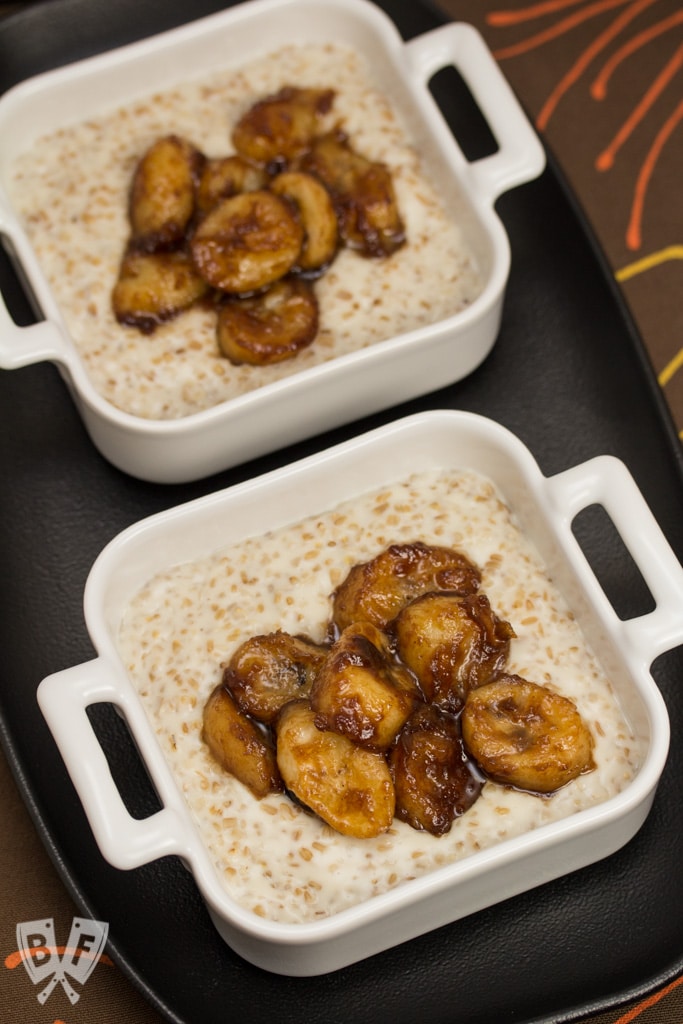 Caramelized Banana Breakfast Porridge: Coconut sugar turns into an ooey gooey topping for these creamy, vanilla-scented bowls of comfort food.