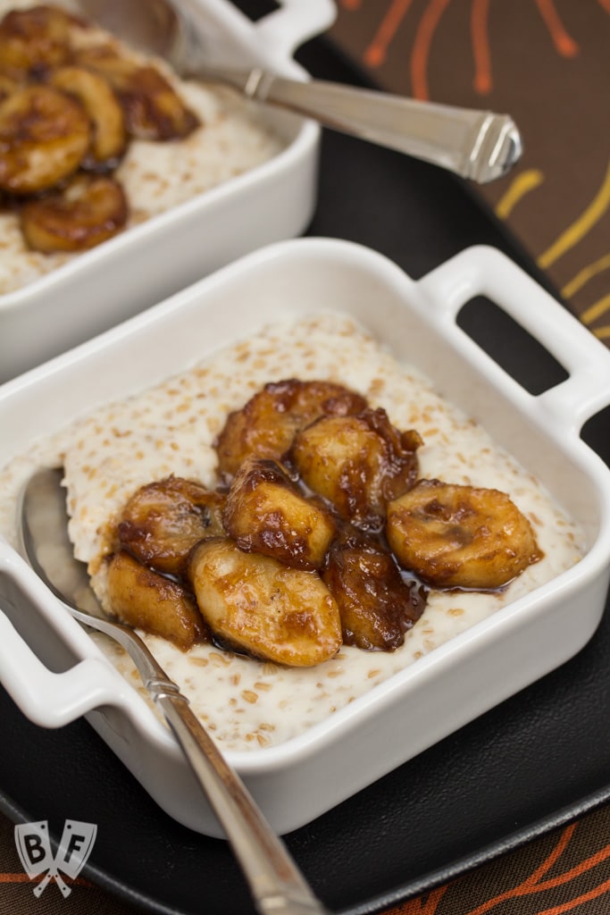 Caramelized Banana Breakfast Porridge: Coconut sugar turns into an ooey gooey topping for these creamy, vanilla-scented bowls of comfort food.