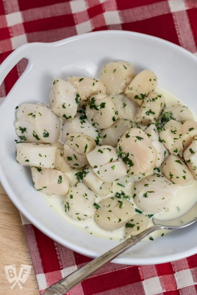 Julia Child's Wine Poached Sea Scallops Poached with Fines Herbes » Big