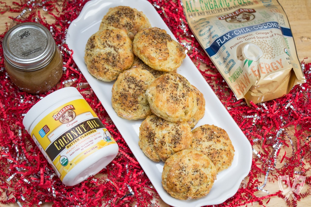 Banana Superseed Scones with Banana-Orange Curd: Coconut sugar and fresh citrus combine to make a luxuriously rich topping for these super tender scones. #ABarleansHoliday #ad