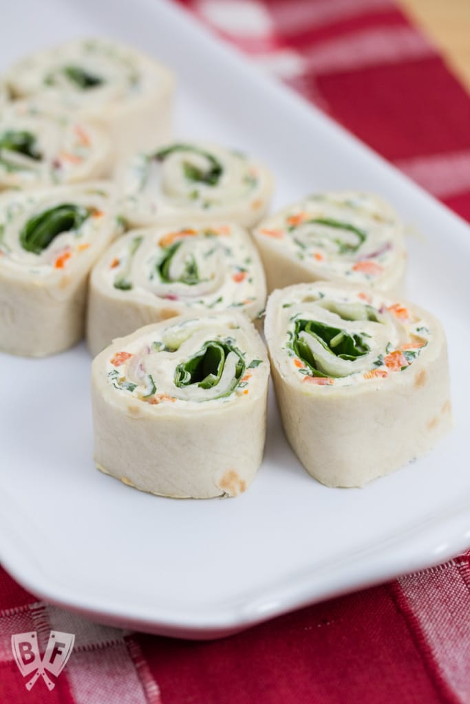 Veggie Cream Cheese Roll-ups: Eat the rainbow with these colorful, veggie-packed bites! Serve 'em up as a dinner party appetizer, or let them brighten up your lunch box.