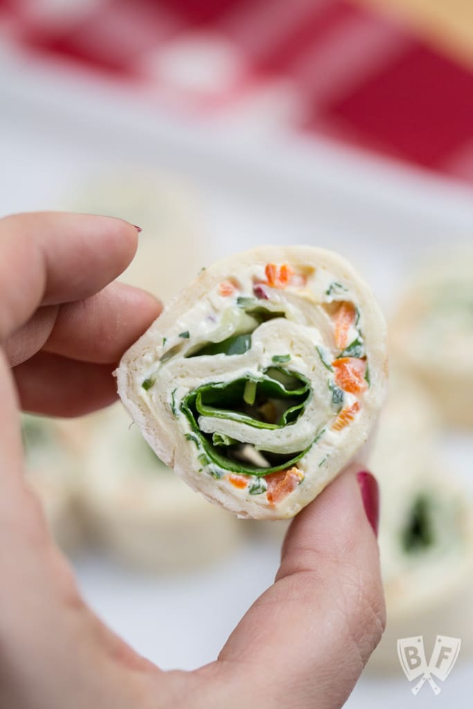 Veggie Cream Cheese Roll-ups: Eat the rainbow with these colorful, veggie-packed bites! Serve 'em up as a dinner party appetizer, or let them brighten up your lunch box.