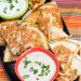 Chicken Quesadillas with Chipotle Ranch Dip