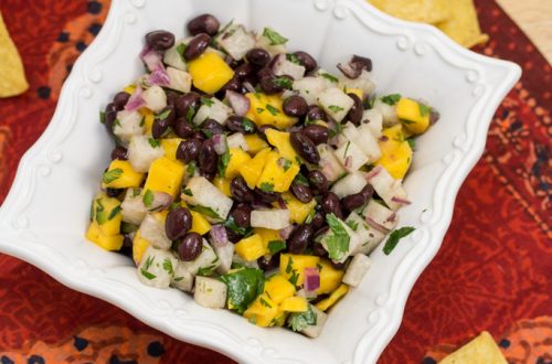 Juicy, ripe mango and fresh lime brighten the flavors of this sweet-and-salty black bean salsa. Perfect for Cinco de Mayo, potlucks and summer BBQs!