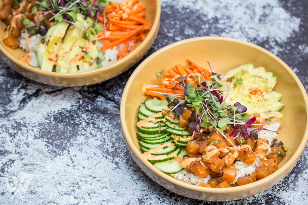 Spicy Salmon Poke Bowl: Satisfy your sushi cravings at home without all the fuss of wrapping and rolling with this simple spicy salmon poke bowl recipe.