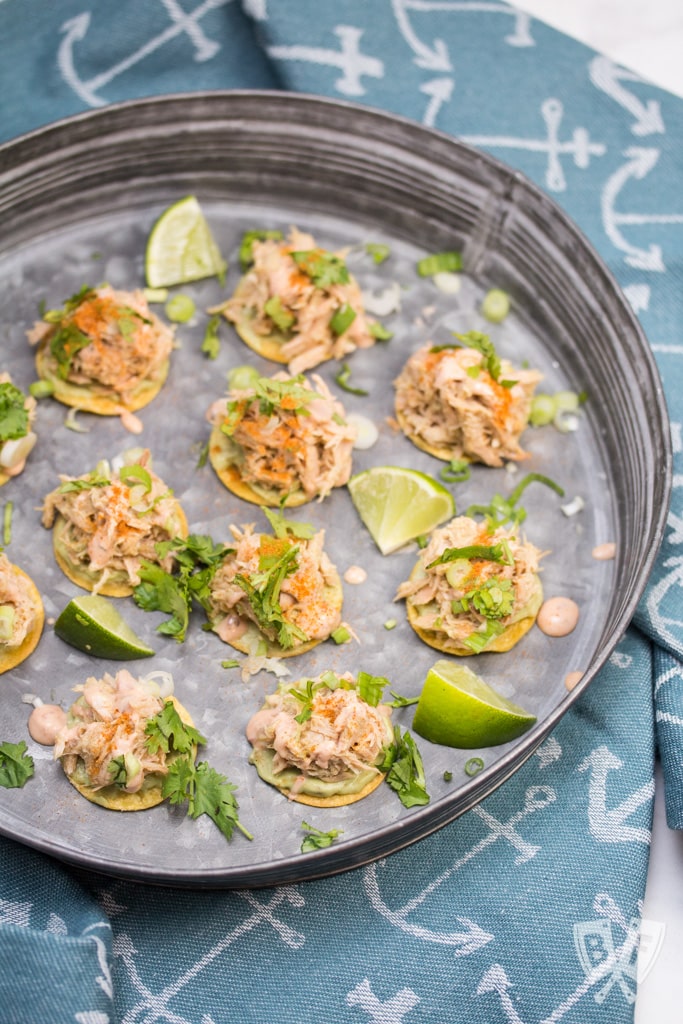 Tuna Tostada with Avocado Dressing + Chipotle Sour Cream (#ad): These bite-sized beauties have a Mexican flair that will wow your dinner party guests. You'll love how easy this tuna tostada appetizer is to put together!