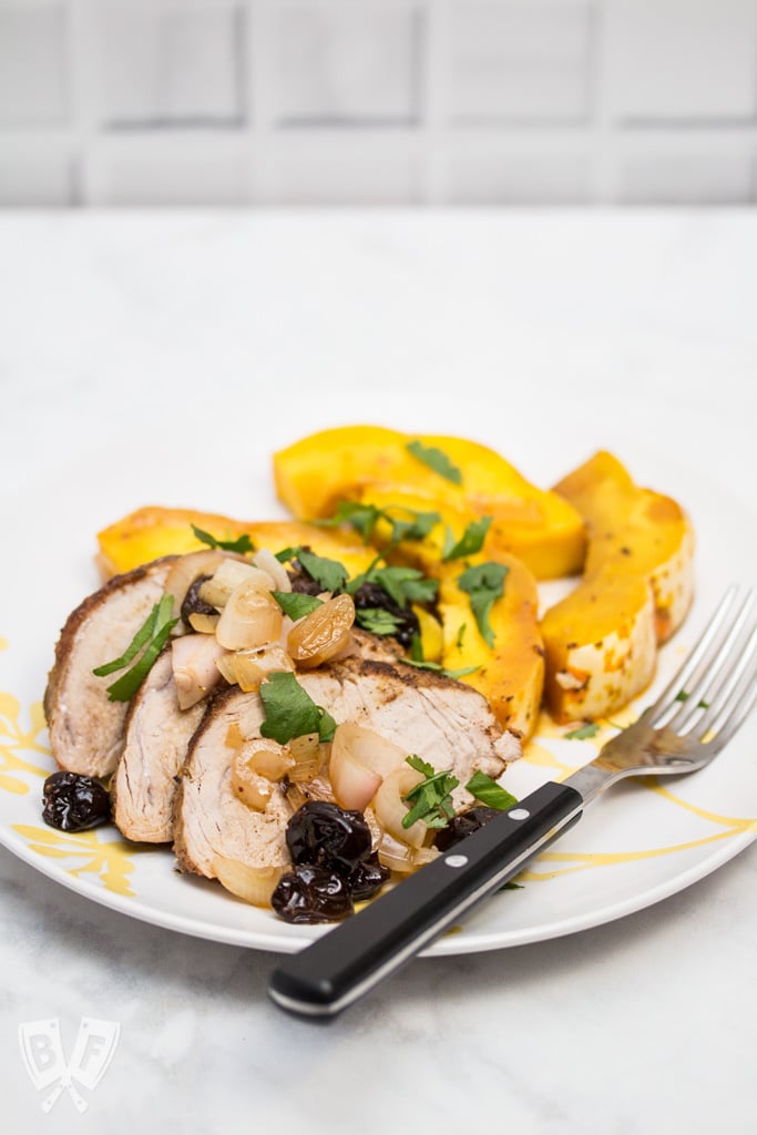 Latin-Spiced Pork + Squash Skillet with Chili Lime Cherries: (#ad) This smoky-sweet single skillet meal is a quick and easy way to get a comfort food dinner with Latin flair on the table any night of the week.