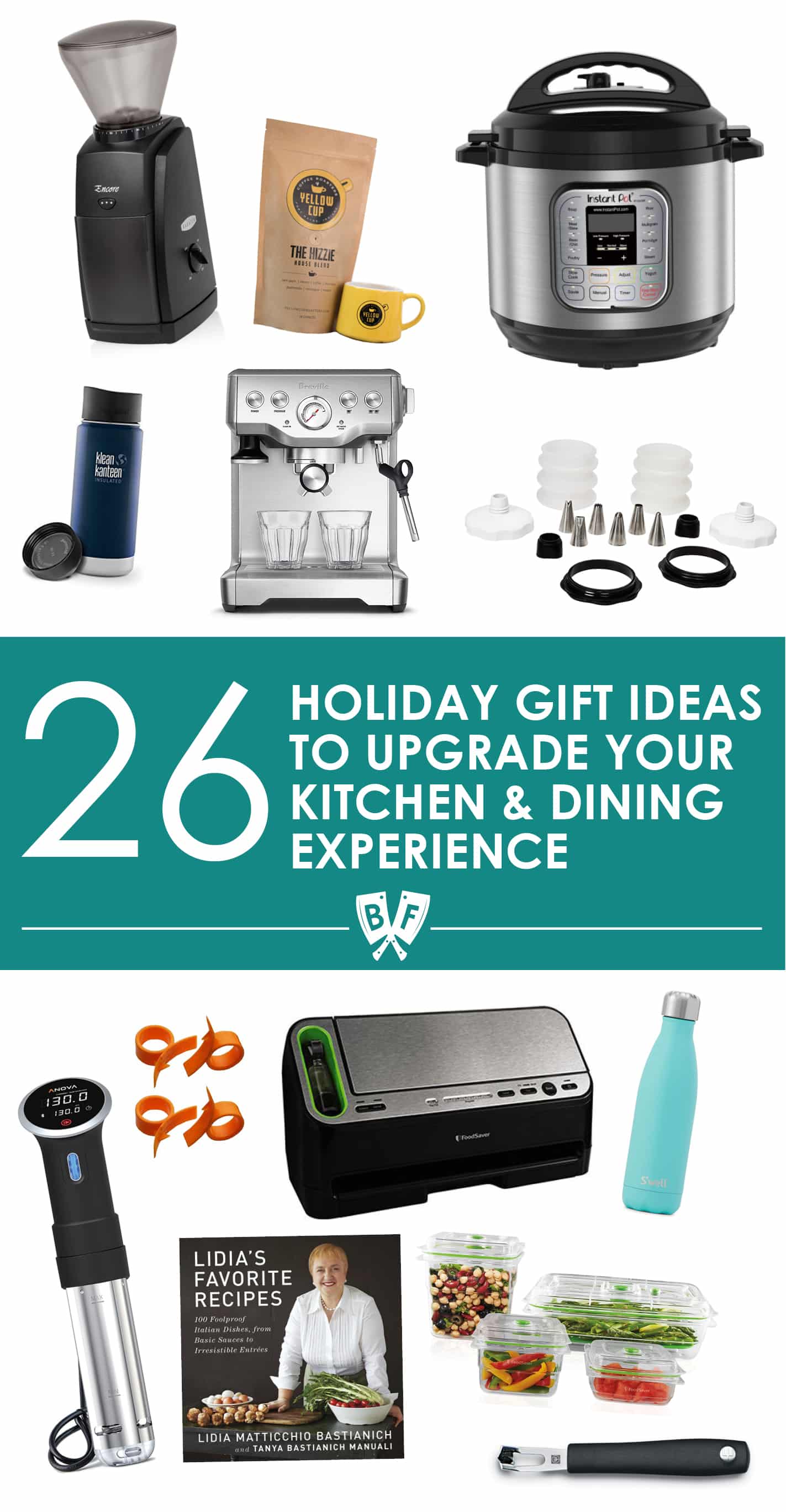 Holiday Gift Ideas to Upgrade Your Kitchen & Dining Experience: A list of holiday gift ideas + stocking stuffers for people who enjoy spending time cooking & entertaining. These 26 items will seriously rock your world!