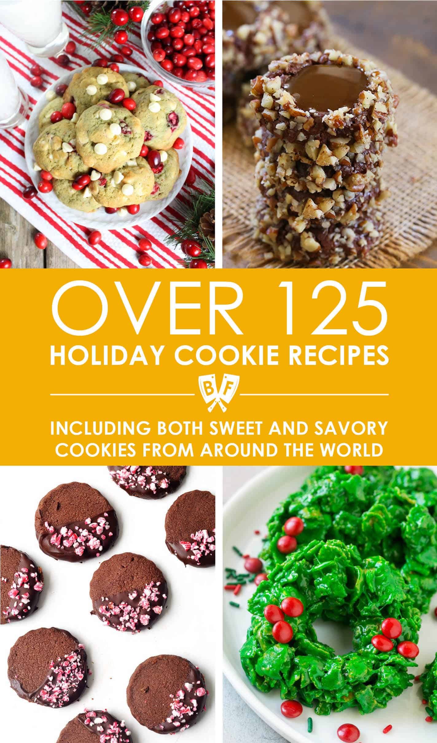 This epic holiday cookie recipe roundup contains over 125 favorite Christmas and holiday cookie recipes across 7 different categories to make your holiday baking and cookie swap parties so much easier!