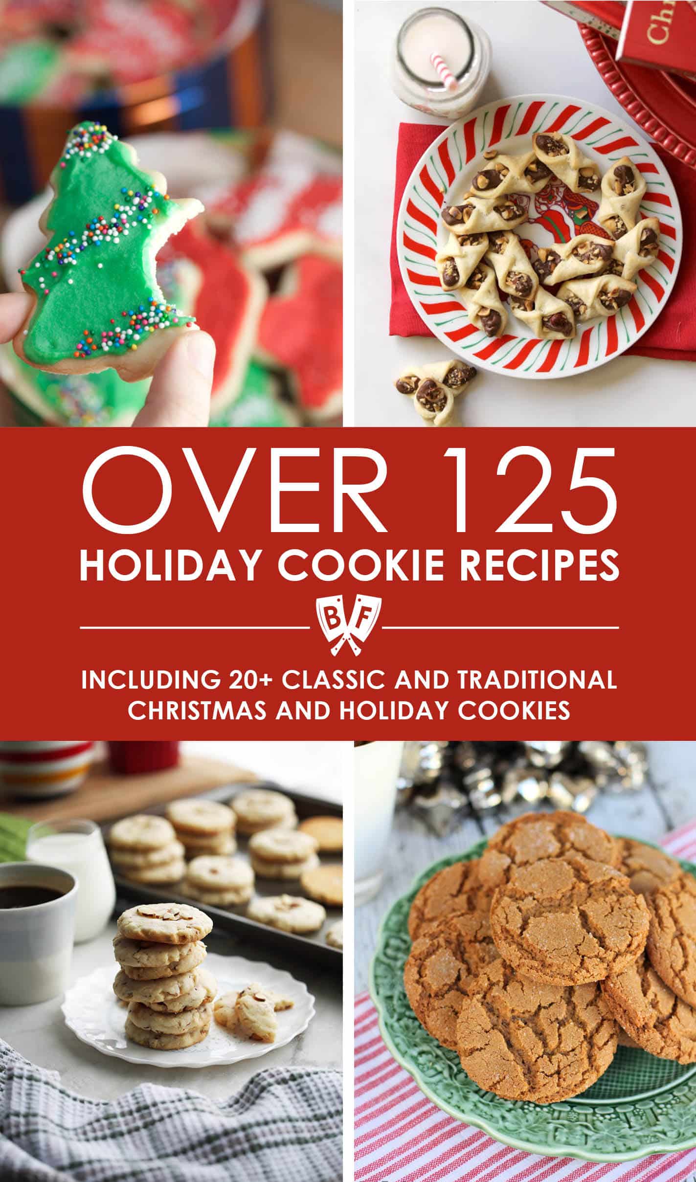 This epic holiday cookie recipe roundup contains over 125 favorite Christmas and holiday cookie recipes across 7 different categories to make your holiday baking and cookie swap parties so much easier!