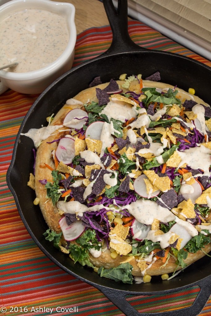 Deep Dish Southwest Salad Pizza » Big Flavors from a Tiny Kitchen