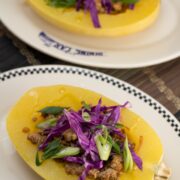 Sweet & Spicy Asian Pork-Stuffed Spaghetti Squash