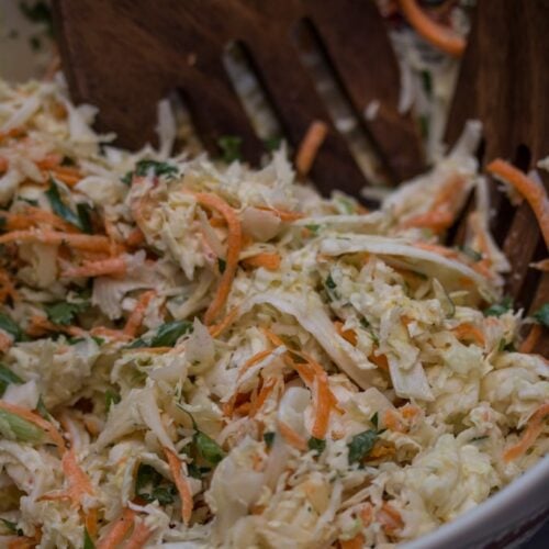 A bowl of slaw.