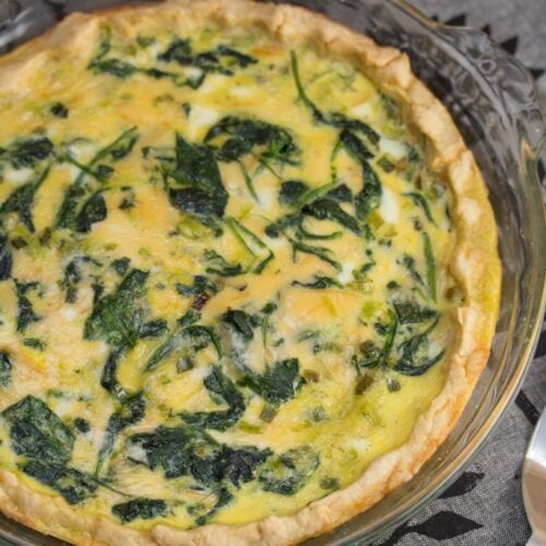 Spinach, Green Onion, and Smoked Gouda Quiche