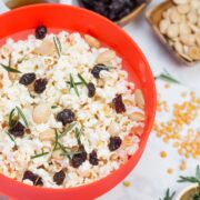 Marcona Almond + Dried Cherry Popcorn with Crispy Rosemary