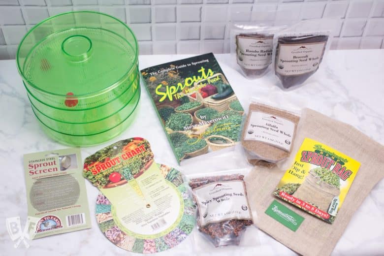 Sprouting kit and supplies.